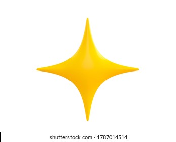 Sparkle Symbol In 3D Rendering.