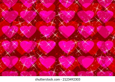 A Sparkle Twinkle Love Heart Shapes Valentine's Day Card Paper Cutout Celebration Card Background