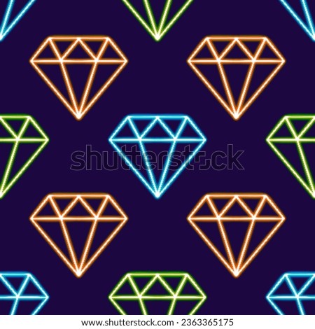 Sparkling Diamond Patterns. glowing desktop icon, neon sticker, neon figure, glowing figure, neon geometrical figures 
