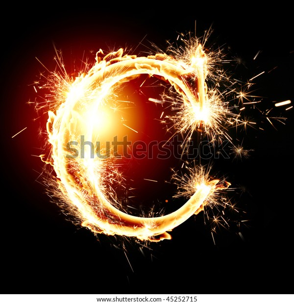 Sparkling Font Letter C On Dark Stock Illustration 45252715