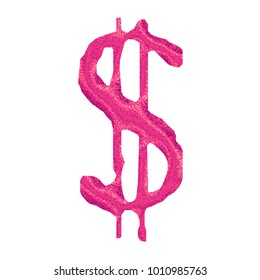 Sparkling Glitter Pink Dollar Sign Money Stock Illustration 1010985763