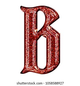 Sparkling Red Glitter Style Letter B Stock Illustration 1058588927