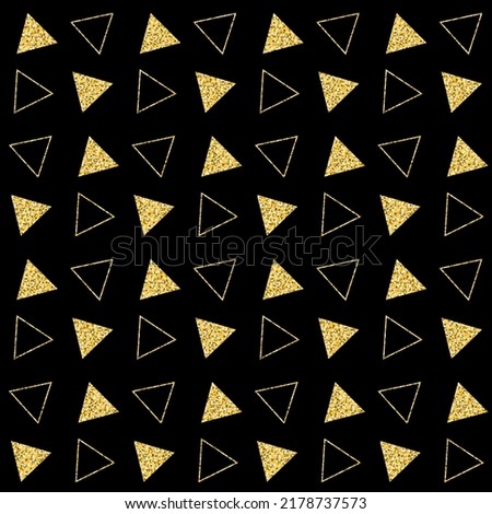 sparkling shiny geometric seamless pattern with expensive decoration in gold and black for design