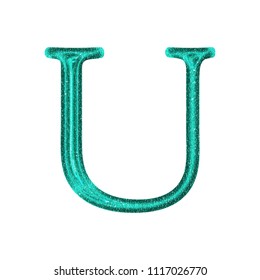 Sparkling Teal Plastic Letter U 3d Stock Illustration 1117026770 ...