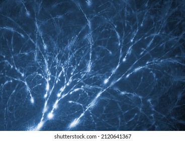 Sparks Or Neurons, Glowing Network Abstract