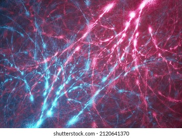 Sparks Or Neurons, Glowing Network Abstract