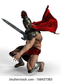 Spartan Warrior 3d Illustration 