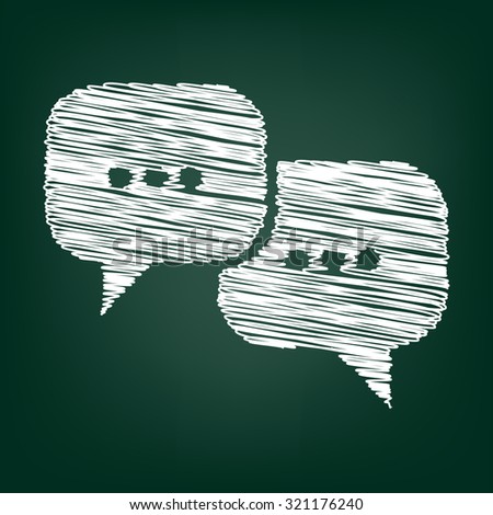 Speach bubles icon with chalk effect 