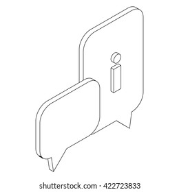 Speach Bubles Icon, Isometric 3d Style 