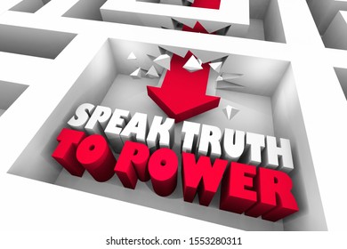 Speak Truth To Power Maze Arrow Protest 3d Illustration