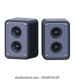 Speaker 3D Icon, representing high-quality sound output and modern audio technology for various environments