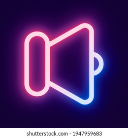 Speaker Volume Pink Icon For Social Media Neon Style