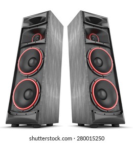 Speakers Boxes Audio Music Concert Two Isolated High Big