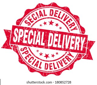 Special Delivery Red Grunge Stamp