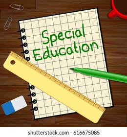 Special Education Notebook Represents Gifted Children 3d Illustration