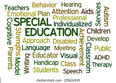 Special Education Word Cloud On White Background