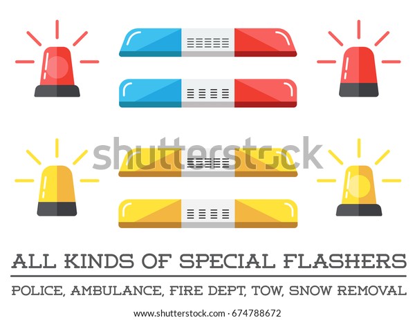 Special Flashers of Emergency\
Dept Department Police Fire Ambulance Accident Tow Snow\
Removal
