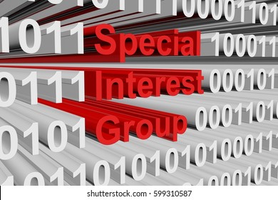 Special Interest Group In The Form Of Binary Code, 3D Illustration