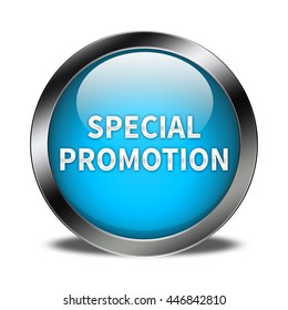 Special Promotion Button Isolated