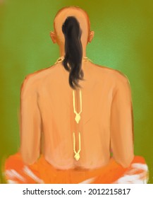 Special Tilak Of The Gaudiya Vaishnavism Sect Applied To The Body Of A Person. The Sect Is Known For Worshipping Lord Krishna.  