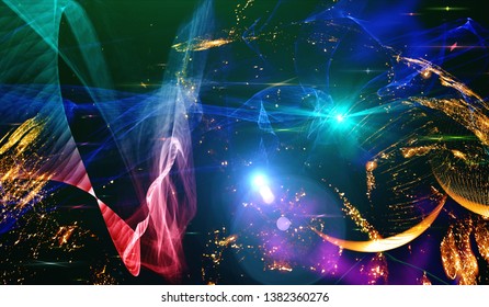 Spectacular Illustration Particles Rays Background Design Stock