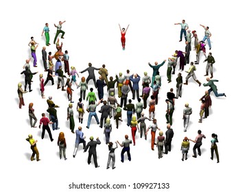 Spectators crowd at an Event