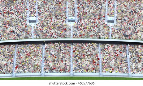 spectators in the stadium. 3d rendering
