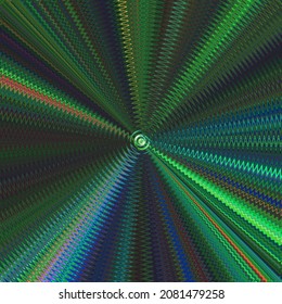 Spectrum Of Green Colors With A Converging Axis In The Middle. Abstract Strips