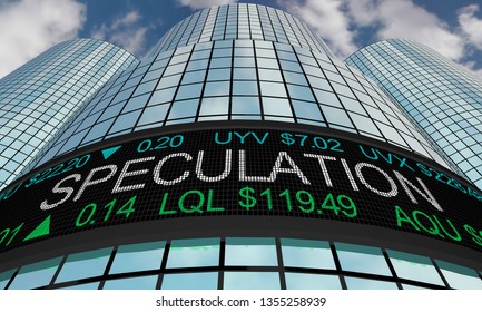 Speculation Investors Speculation Stock Market Ticker 3d Illustration