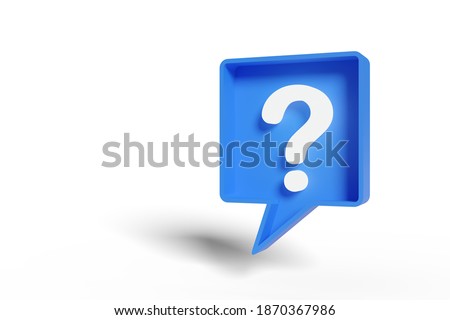 Speech balloon with a question mark. 3d illustration.