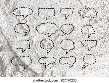 Speech Bubble background design on Cement wall texture background design