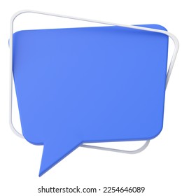 Speech bubble. Speech balloon. Text box. 3D illustration.