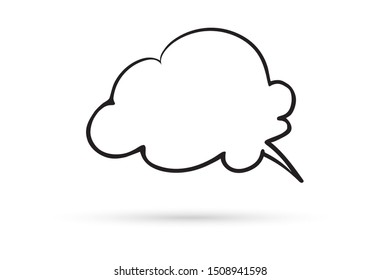 speech bubble cloud draw doodle brush sketch cartoon isolated on white background - Shutterstock ID 1508941598