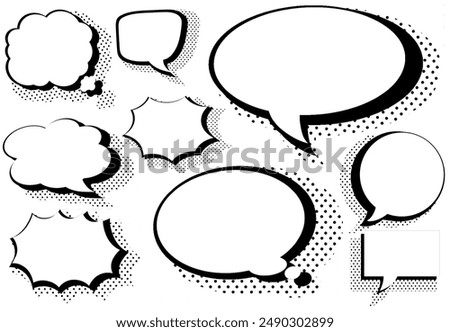 Speech Bubble comic set -clip art digital download