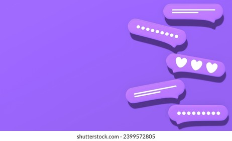 speech bubble with copy space 3d illustration, speech bubble 3d illustration, 3d speech bubble, suitable for graphic resource, advertisement, social media post and social media content.