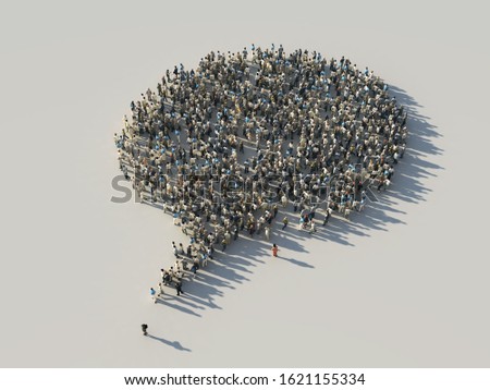 speech bubble from crowd, 3d illustration