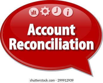 Speech Bubble Dialog Illustration Of Business Term Saying Account Reconciliation