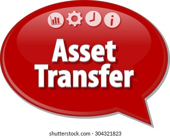 Speech Bubble Dialog Illustration Of Business Term Saying Asset Transfer