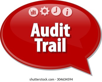 Speech Bubble Dialog Illustration Of Business Term Saying Audit Trail Finance