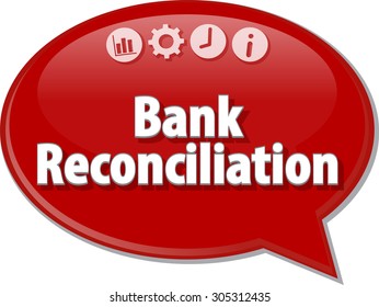 Speech Bubble Dialog Illustration Of Business Term Saying Bank Reconciliation