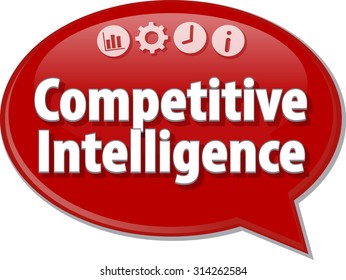 Speech Bubble Dialog Illustration Of Business Term Saying Competitive Intelligence