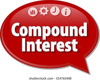 Speech bubble dialog illustration of business term saying Compound Interest