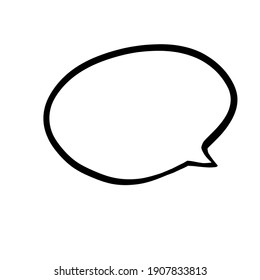 Speech bubble hand drawn sketch and icon illustration on a white isolated background