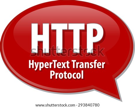 Speech bubble illustration of information technology acronym abbreviation term definition HTTP Hypertext Transfer Protocol