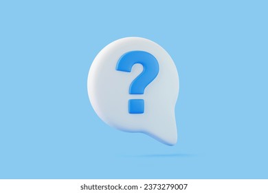 Speech bubble on blue background. Chat icon set. Chatting box, message box. 3D render illustration