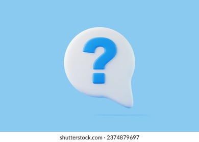 Speech bubble on blue background. Chat icon set. Chatting box, message box. 3D render illustration