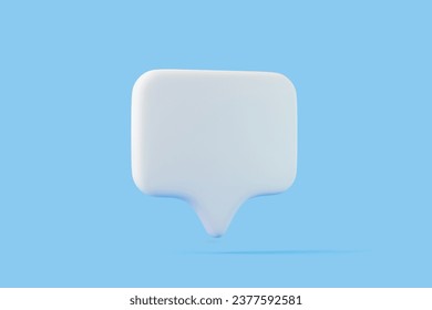 Speech bubble on blue background. Chat icon set. Chatting box, message box. 3D render illustration