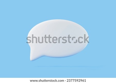 Speech bubble on blue background. Chat icon set. Chatting box, message box. 3D render illustration
