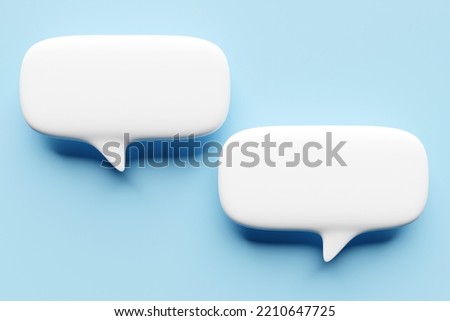 Speech Bubble   on  blue Isolated background. Quote box frame, post text quotes