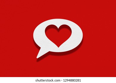 Speech bubble on red background, Heart - Powered by Shutterstock